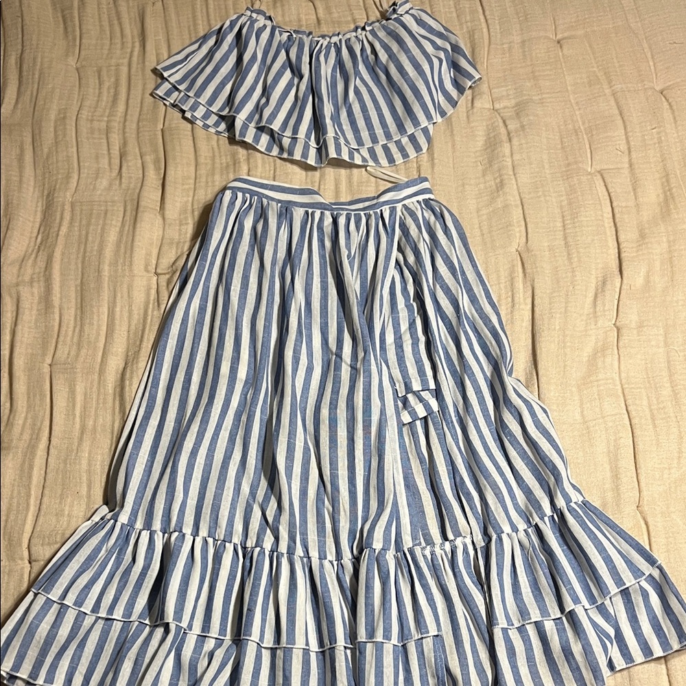 SHEIN Blue and White Striped Garment